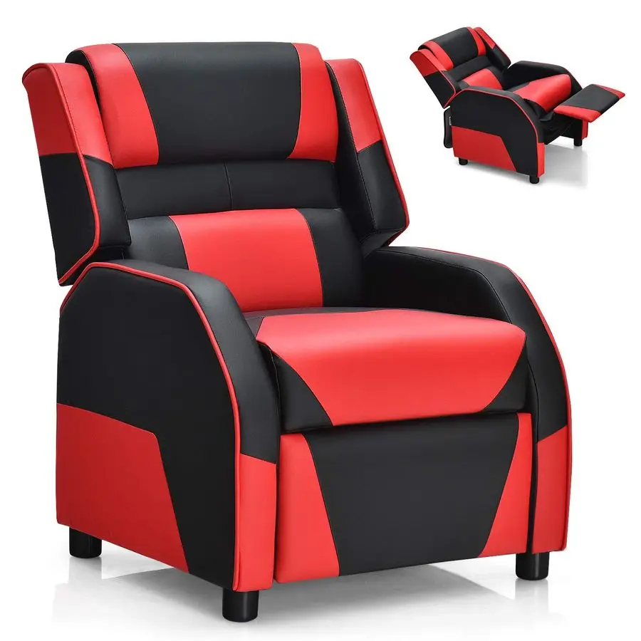 

Kids Recliner, Gaming Recliner Chair w Footrest, Headrest amp Lumbar Support, Ergonomic Leather Lounge Chair for Living amp Gami