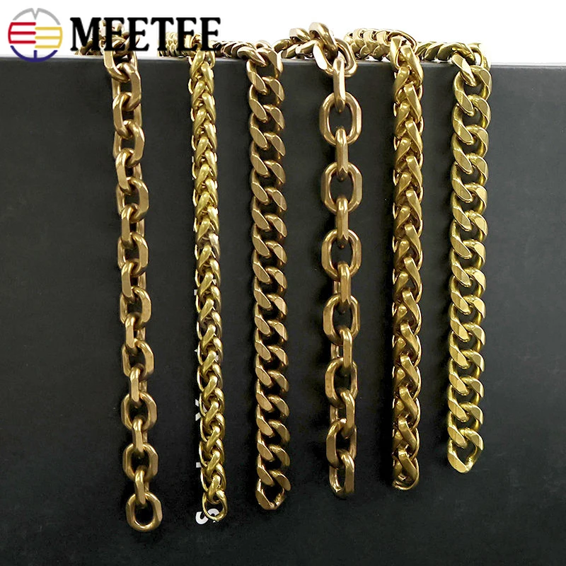 

1Meter Solid Brass Metal Chain for Bag Strap Wallet Connector Belt Jeans Handbag Decorative Chains DIY Hardware Accessories
