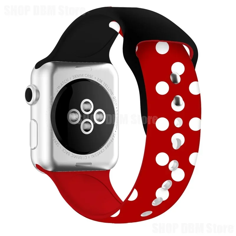 Disney Mickey Minnie Mouse Strap Bands for Apple Watch Iwatch 44mm 40mm Bracelet Series 7 6 Se 5 4 3 42mm 38mm Replacement Strap