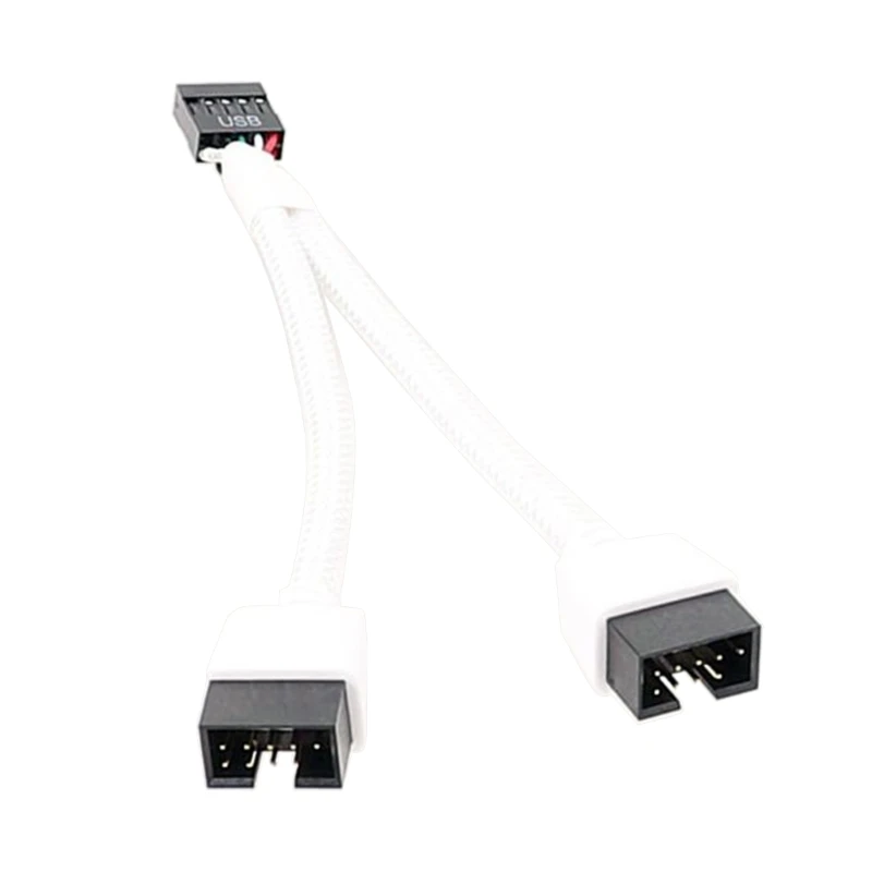 USB 2.0 9Pin Splitter Cable 1 to 2 Extension with Shielding Boosts Data Transfer Speed and Ensures Reliable