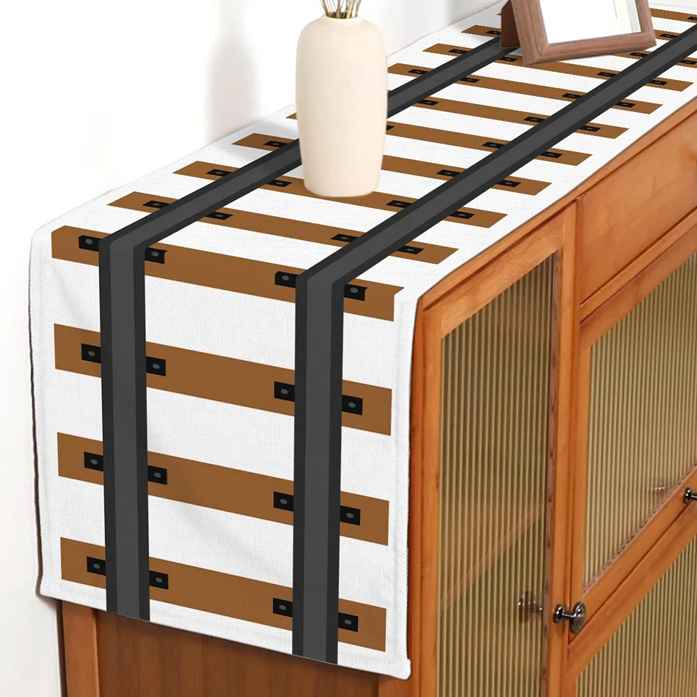 Train Themed Birthday Party Decoration Railroad Train Track Table Runner Wild West Dining Room Home Kitchen Island Decor