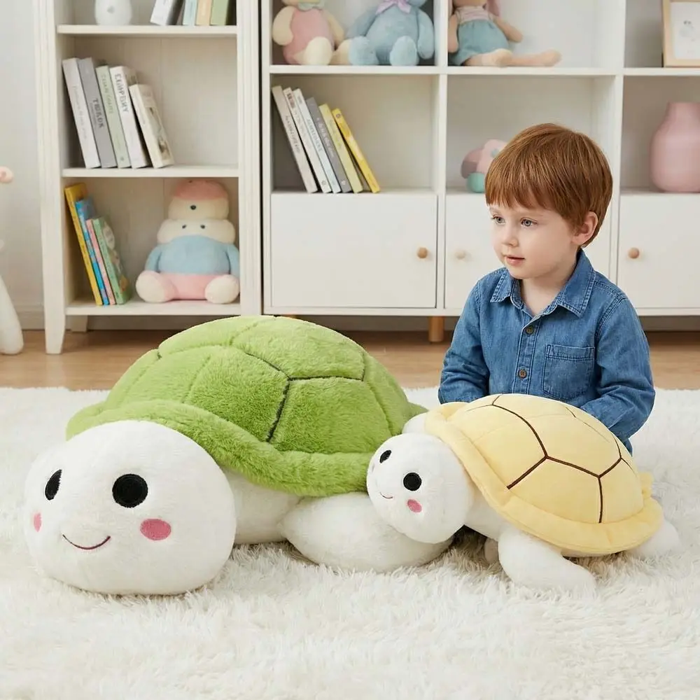 

Novelty Fluffy Tortoise Collection Green Sea Turtle Stuffed Cartoon Cute Turtle Throw Pillow Birthday Christmas