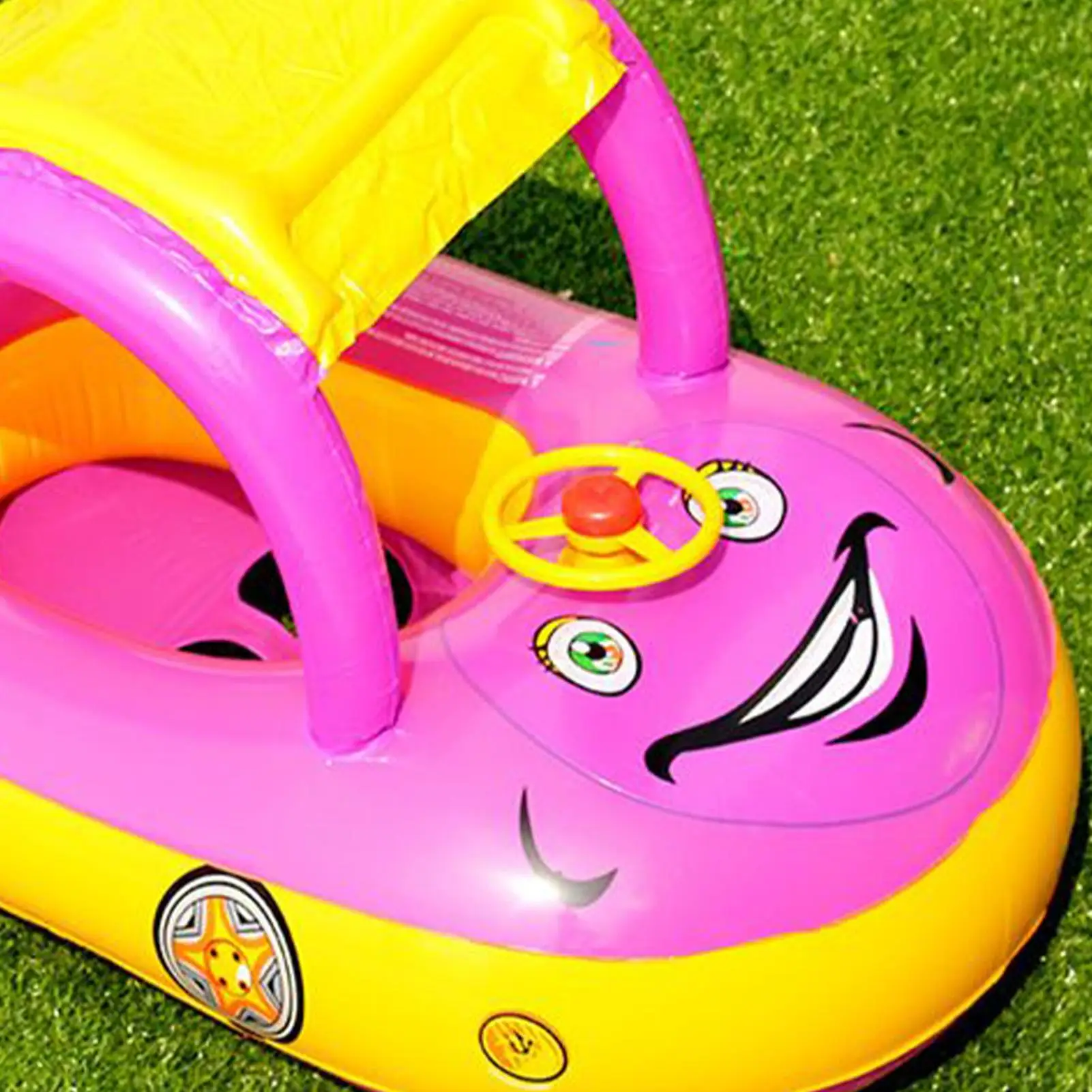 Inflatable Pool Floats ว่ายน้ําแหวนรถรูปร่าง Canopy Flotation TRAINER ของเล่นบังแดดสําหรับของเล่นชายหาดฤดูร้อน