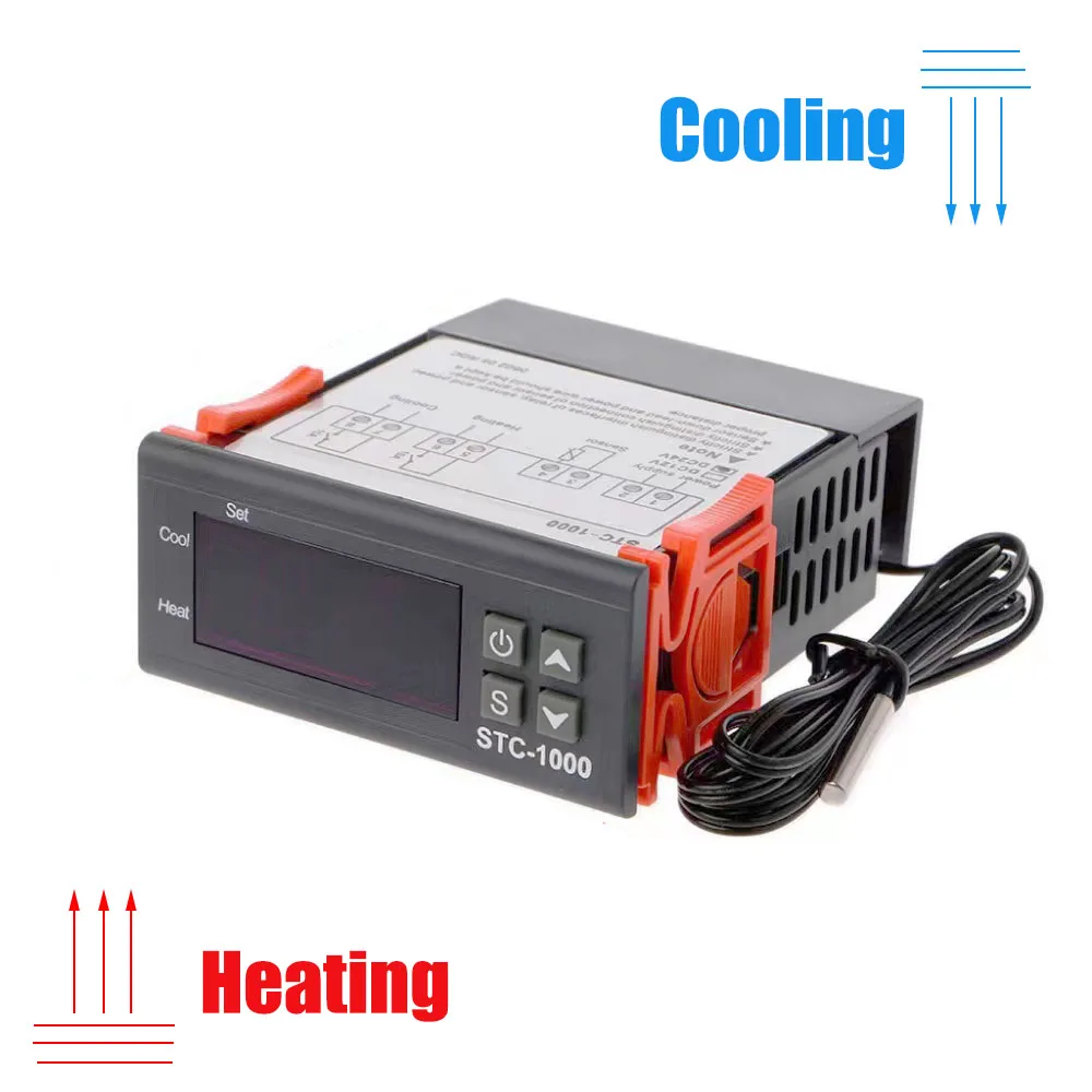 12V/24V/110-220V LCD Digital Temperature Controller Thermostat With Sensor Heating + Cooling Mode Aquarium /Brewing/refrigerator