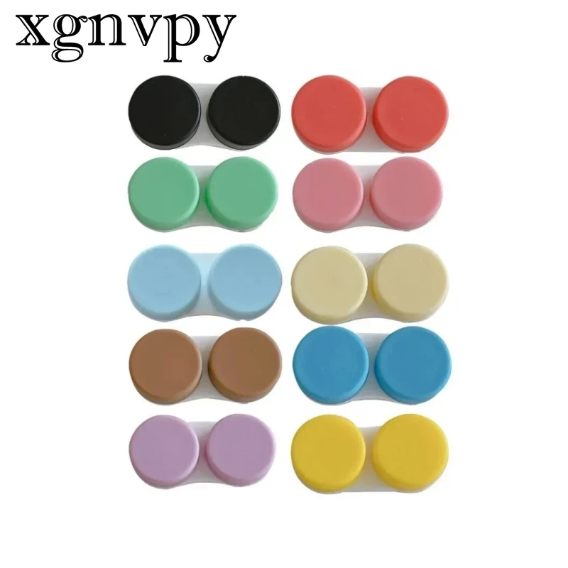 Xgnvpy Contact Lens Box Solid Color Flat Frosted Double Box Single Contact Lens Companion Case Care DIY Box