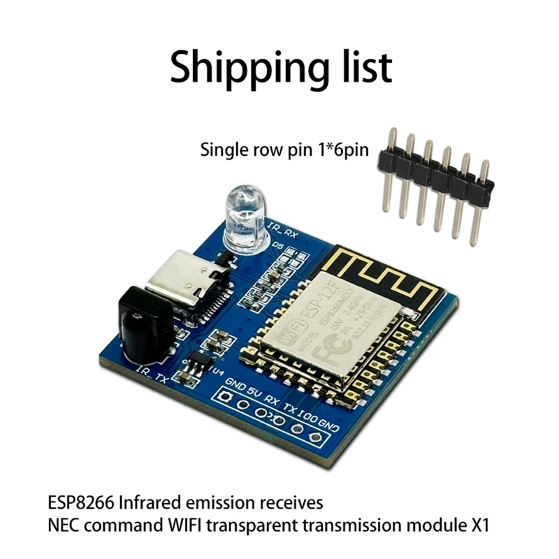 ESP8266 Infrared Transmitting And Receiving For NEC Command Wifi Transparent Transmission Module