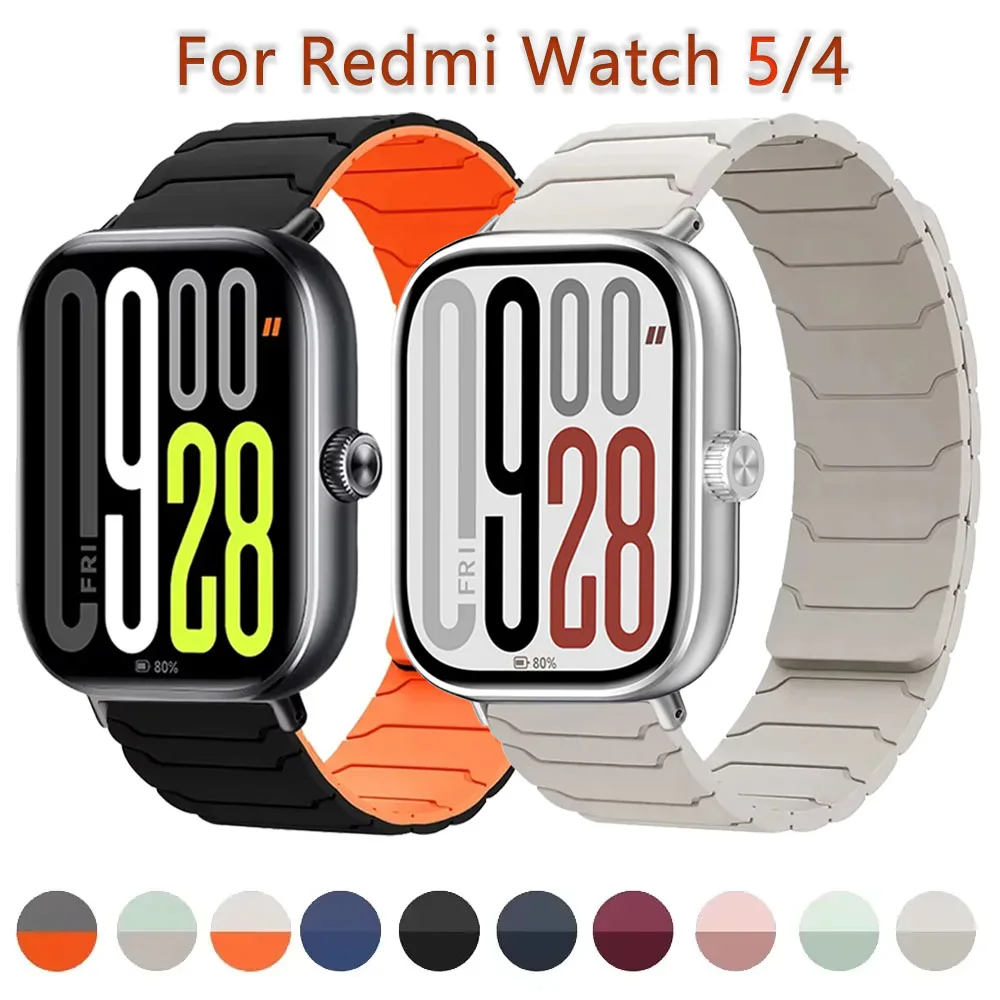 Soft Silicone Strap For Redmi Watch 5/4 Magnetic Comfortable Replacement Bracelet Watchband Xiaomi MiBand 9 Pro/8 Pro Wristband