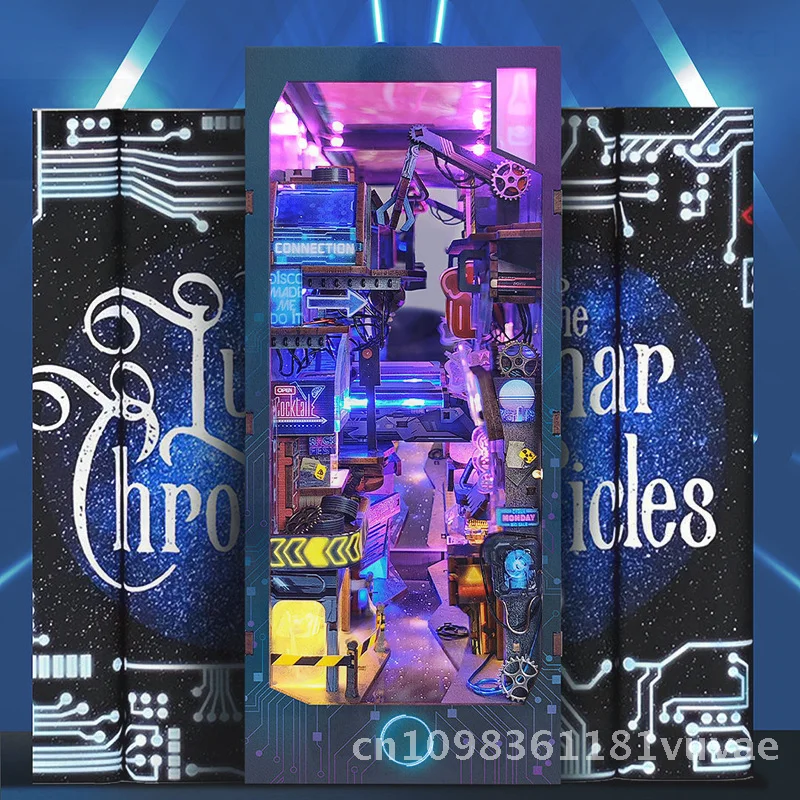 DIY 수제 무한 차원 책꽂이 모델 소형 집 목조 건축 키트 휴일 선물 소년용 인터랙티브 두뇌 자극