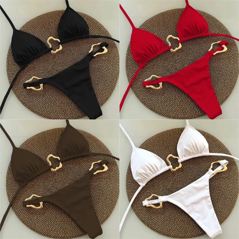 

Сексуальный комплект микро бикини с лямкой на шее для женщин, женский двухсекционный купальник с высокой талией, купальник с эффектом пуш-ап, бразильская пляжная одежда, купальный костюм