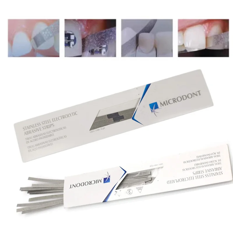 12 Pcs/Set Dental Metal Polishing Stick Strips Alumina Plated Sanding Surface Single Double Side Dentist Lab Materials