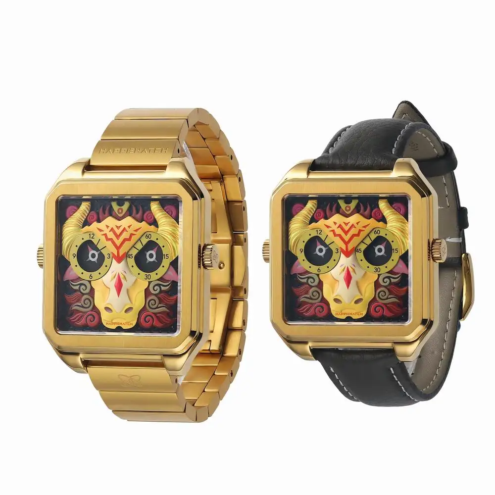 Happie Watch Couple's Watches Fashion Stainless Steel Band Men Women Analog Quartz Watches Set