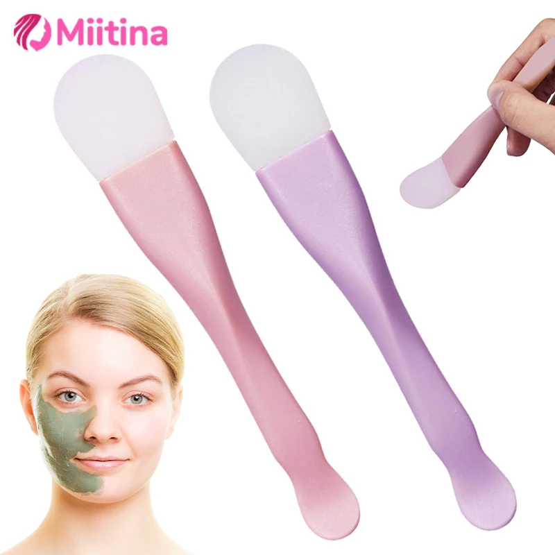 

Silicone Double head silicone facial mask Facial Mask Brush Soft Head brush cleaning scraper daub DIY Film Adjusting Beauty Care