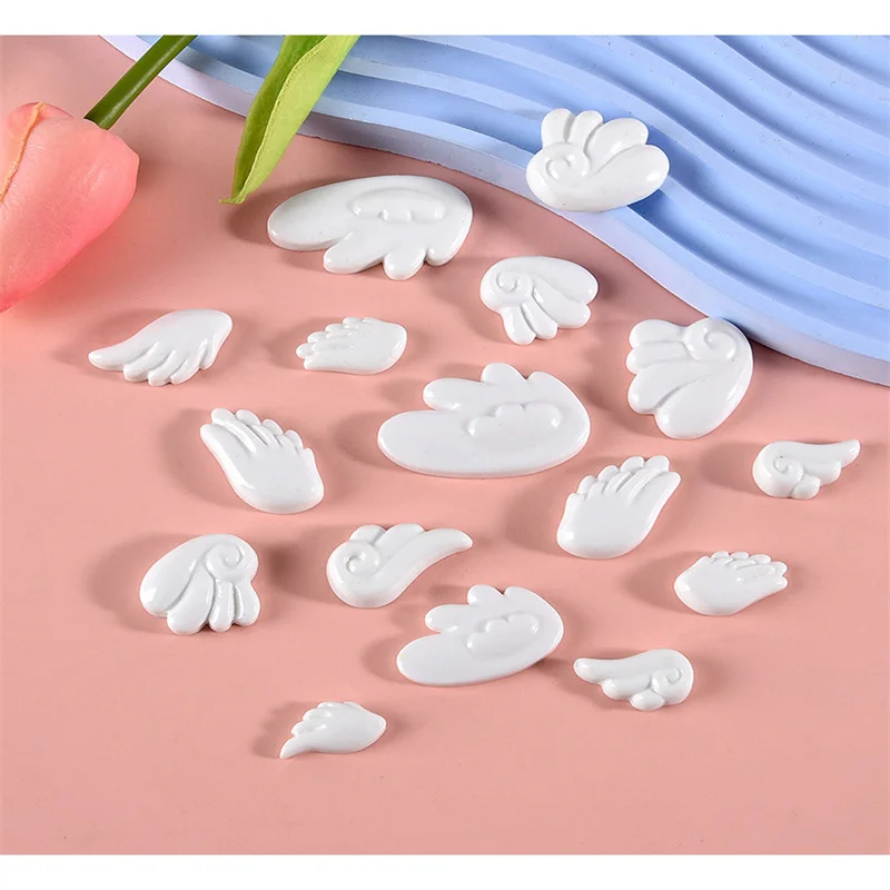 20Pcs Cute White Angel Wings Flatback Resin DIY Home Decor Craft Supplies Kawaii Phone Case Patch Cabochon Scrapbooking Material