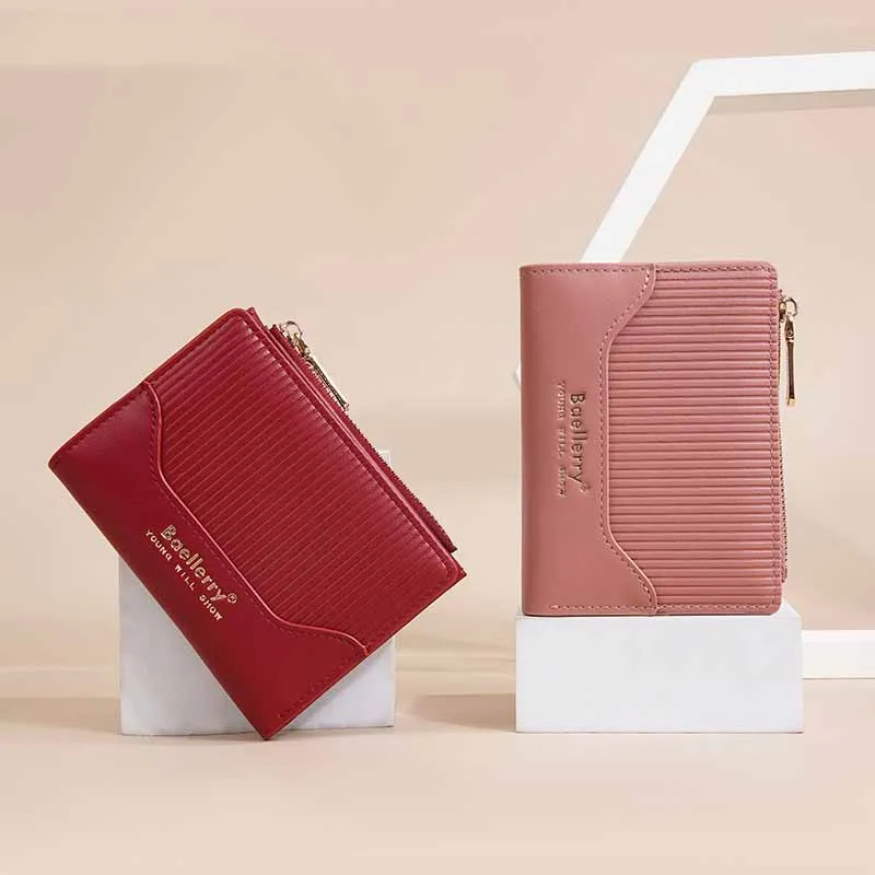 

2025 Women Short Zero Wallets Zipper Buckle Large Capacity Card Holder Lady Versatile Fashion Simple Wallet Girl Leather Purse