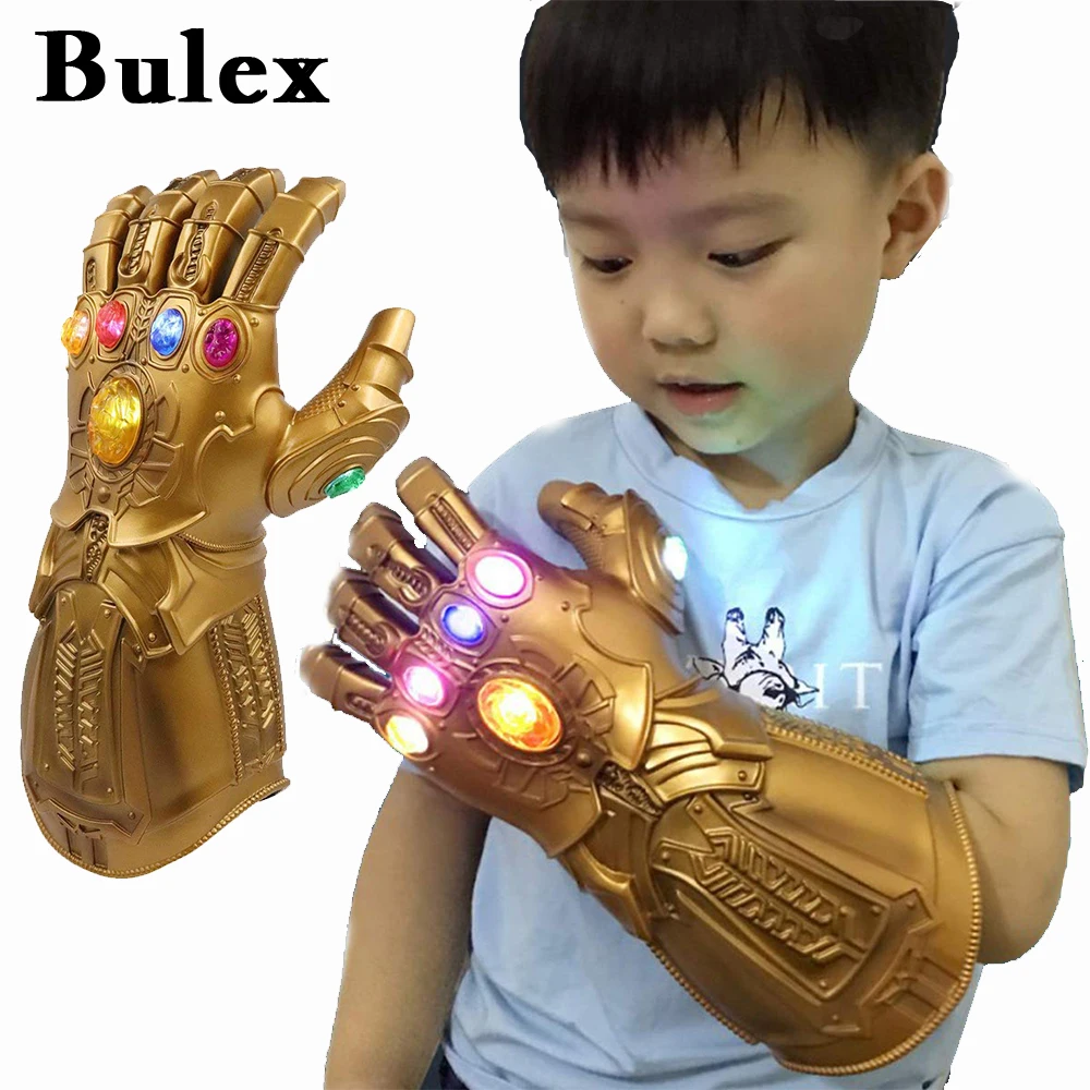 Bulex Infinity Gauntlet Light Glove Superhero Cosplay Gloves LED Kids Adult Carnival Costume Halloween props
