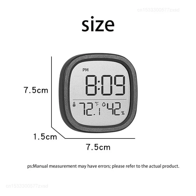 LCD Screen Simple Clocks Multi-Functional Temperature Humidity Electronic Magnetic Monitor Slim Alarm Clock For Home Use