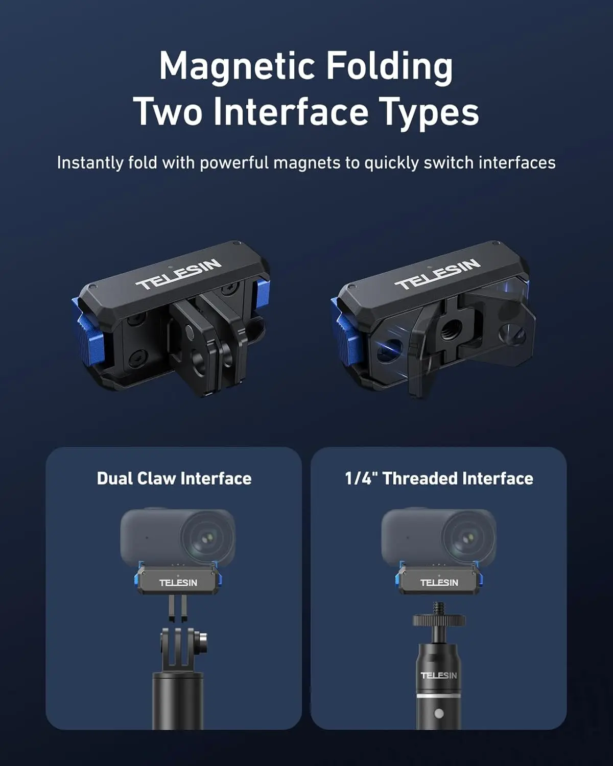 

Магнитное быстросъемное зарядное устройство-адаптер для DJI Osmo Nano, складная подставка с алюминиевым кронштейном и отверстием под винт 1/4 дюйма для аксессуаров DJI