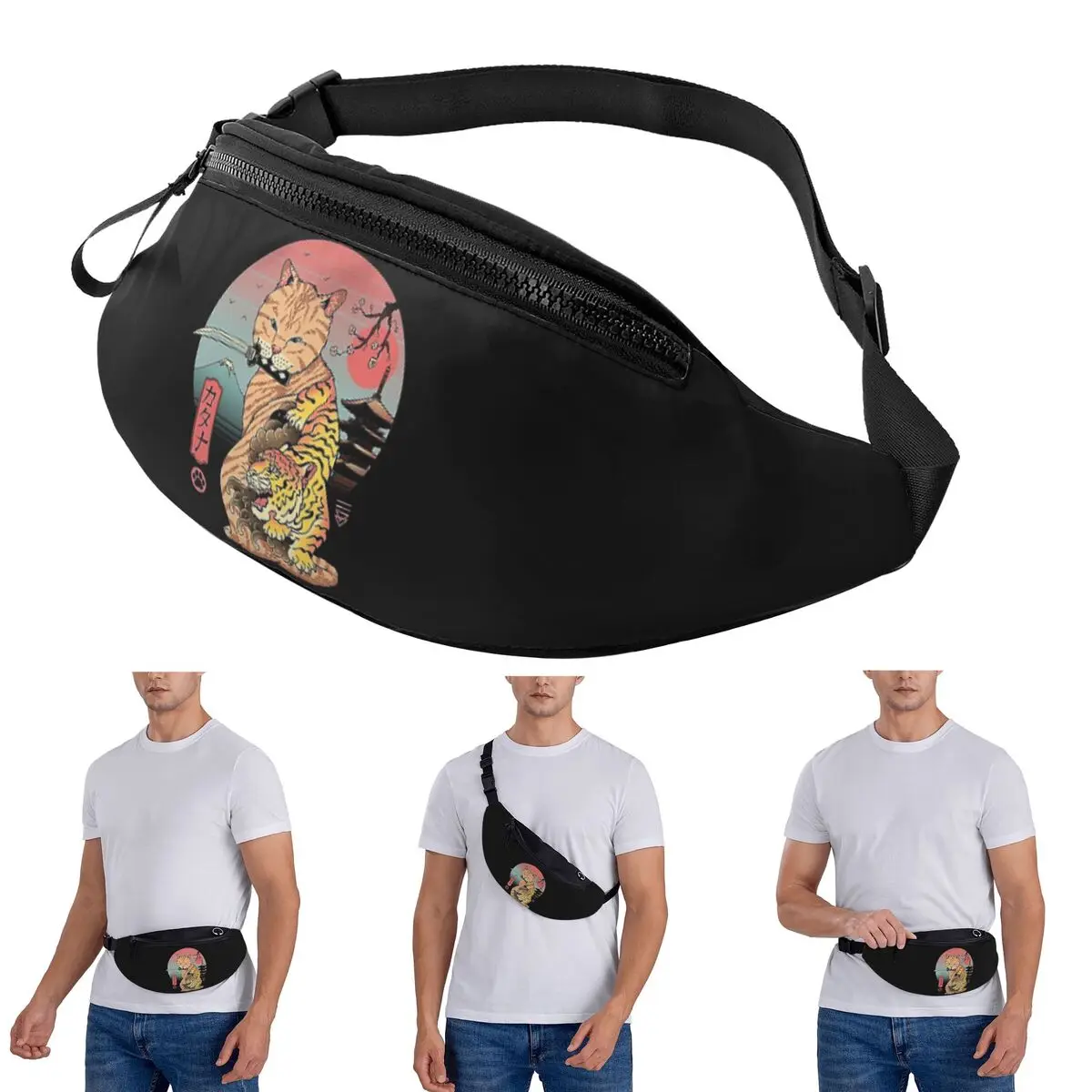 bolsa-de-cintura-crossbody-catana-gatos-retro-samurai-yakuza-titular-das-mulheres-dos-homens-fanny-pacote-viagem-correndo-dinheiro-bolsa-do-telefone