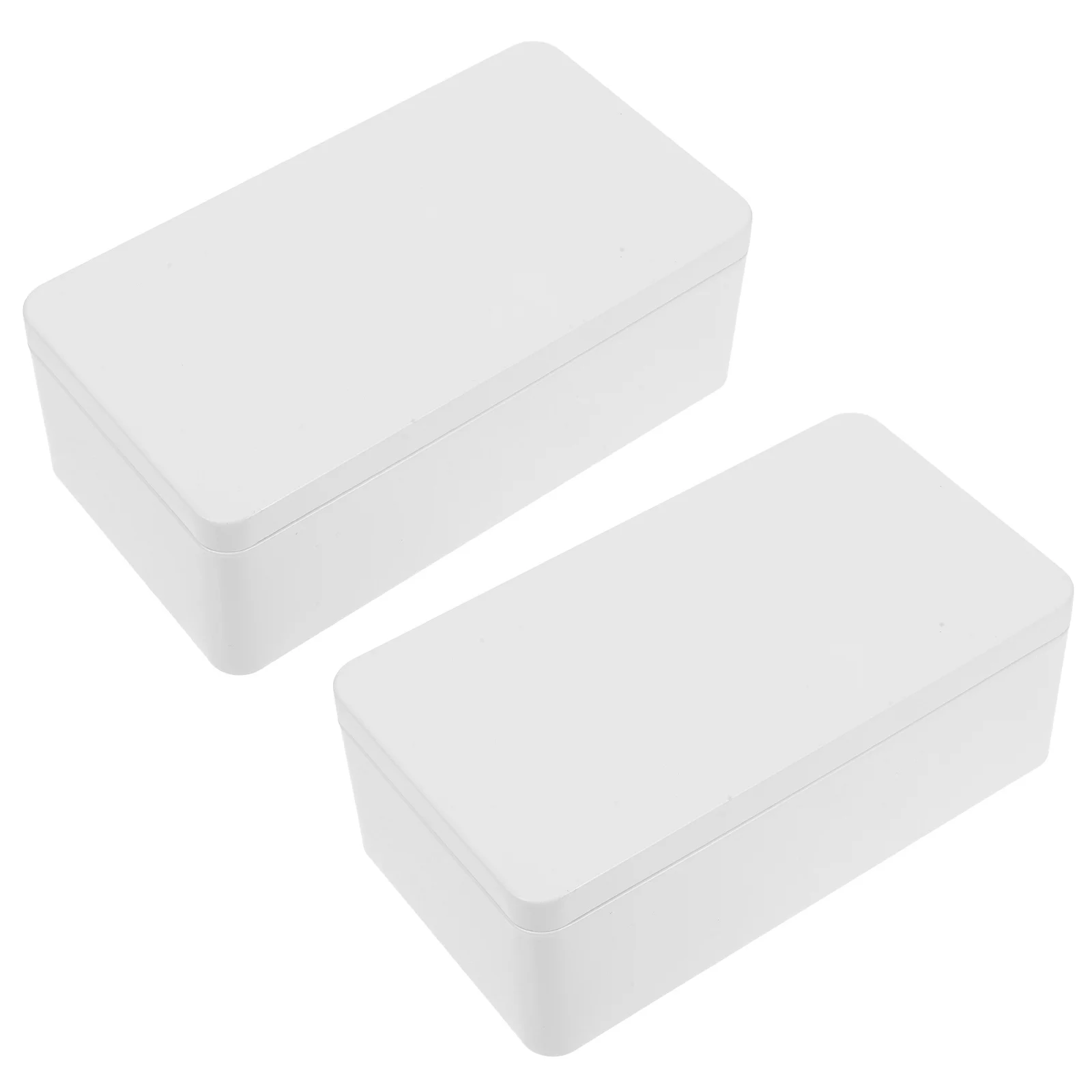 

2Pcs Retro Style Tinplate Storage Box Large Capacity Metal Container Tea Candy Wedding Keepsake Money Safe Box