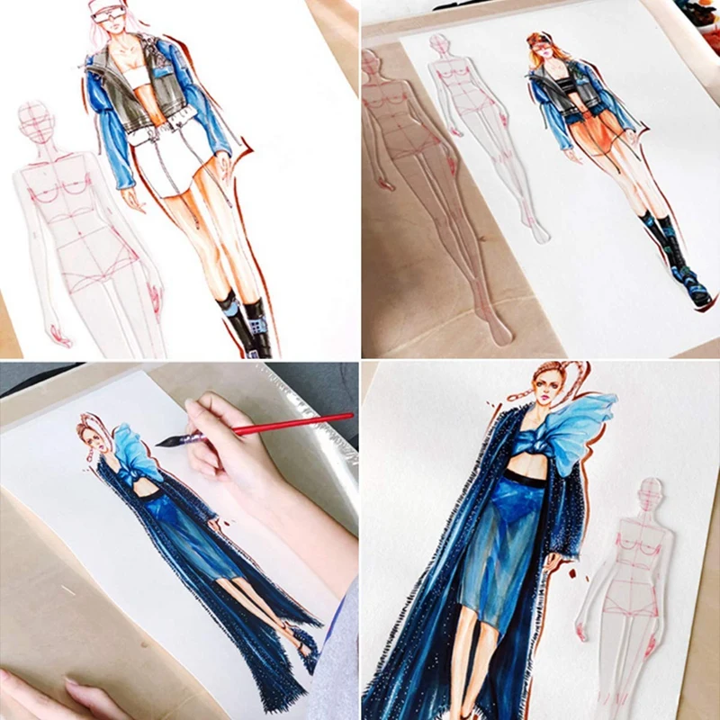 Fashion Illustration Rulers Sketching Templates Ruler Sewing Humanoid Patterns Design Clothing Measuring