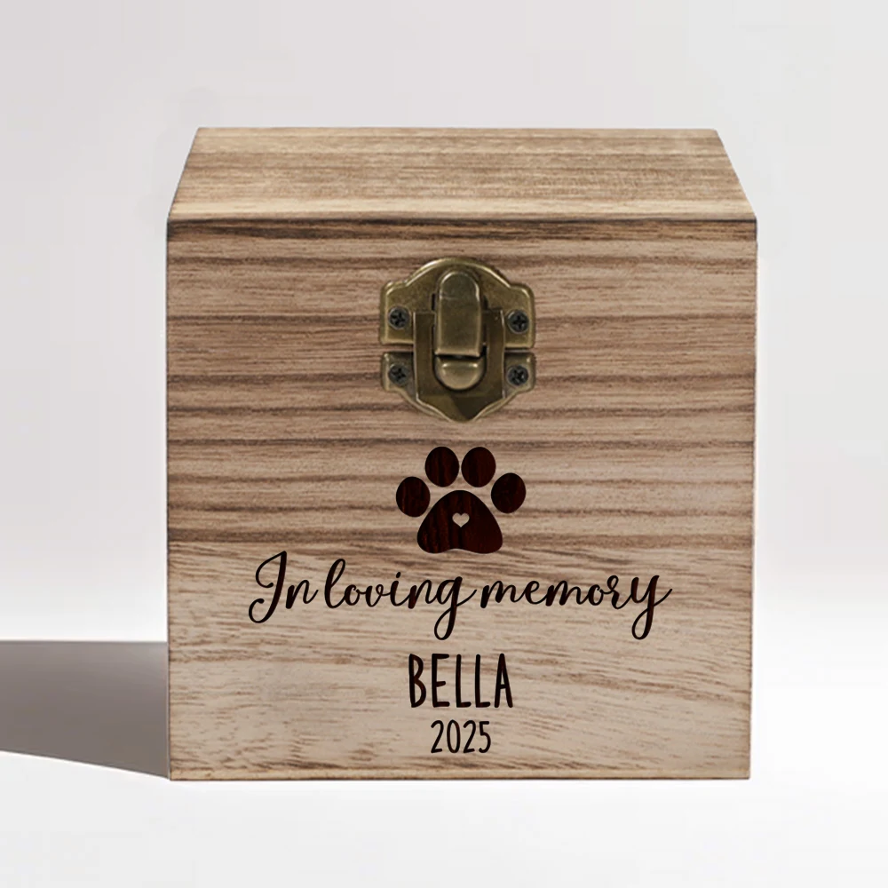 Pet Memorial Keepsake Box Dog Bereavement Gift Pet Keepsake Box Cat Dog Loss Gift Wood  Memorial Urns Dog Ashes Keepsake