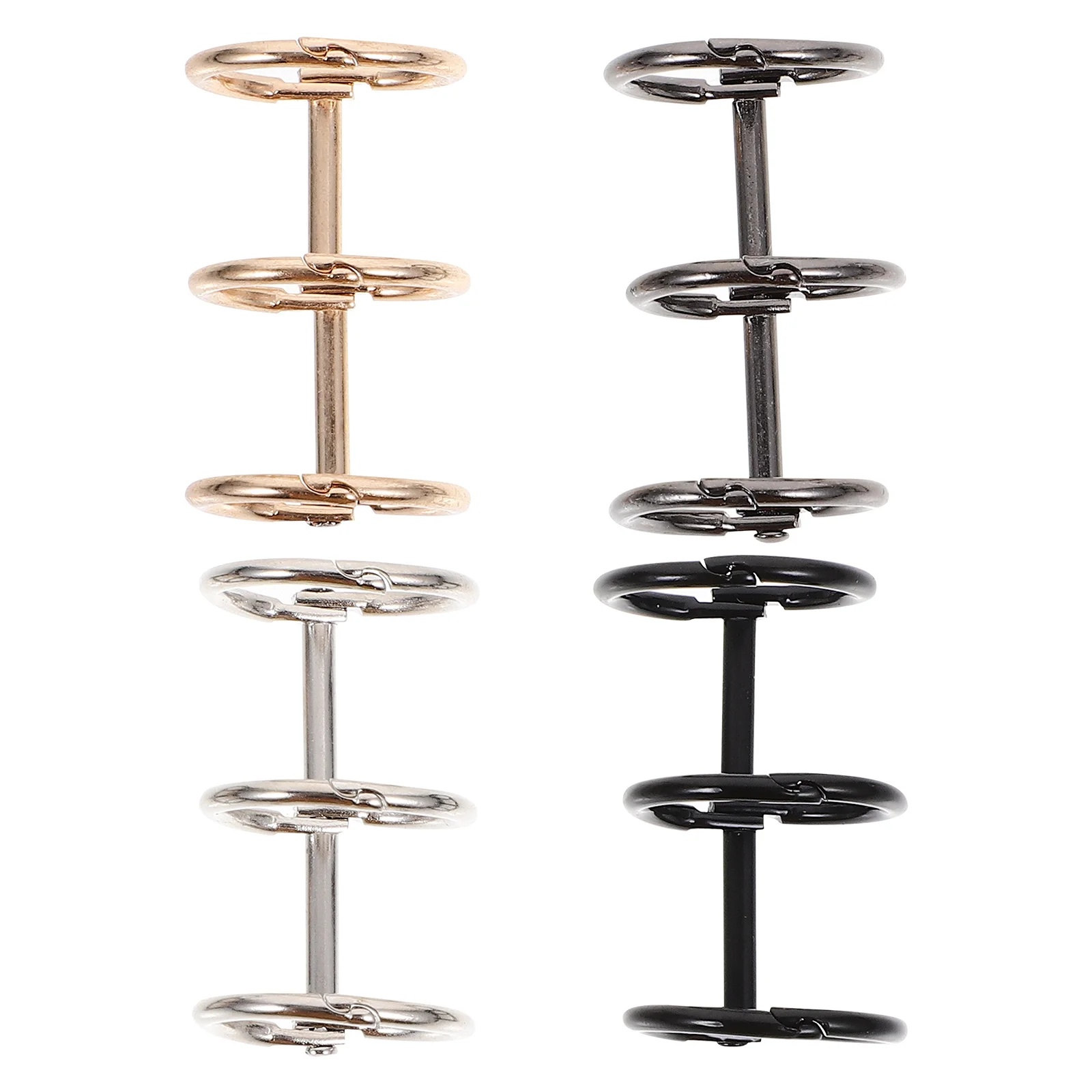 

4Pcs 3-Hole Metal Loose Leaf Rings Notebook Clip Rings for DIY Scrapbook Organizer Binder Ring Replacements