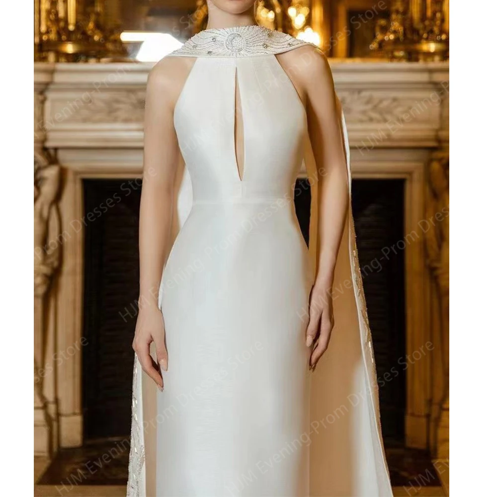 Robe de Soirée Longue et Élégante avec Perles pour Femme, Tenue Droite, Col Rond, Longueur au Sol, pour Bal de Promo, Mariage, Événements Spéciaux, Gala, 2024