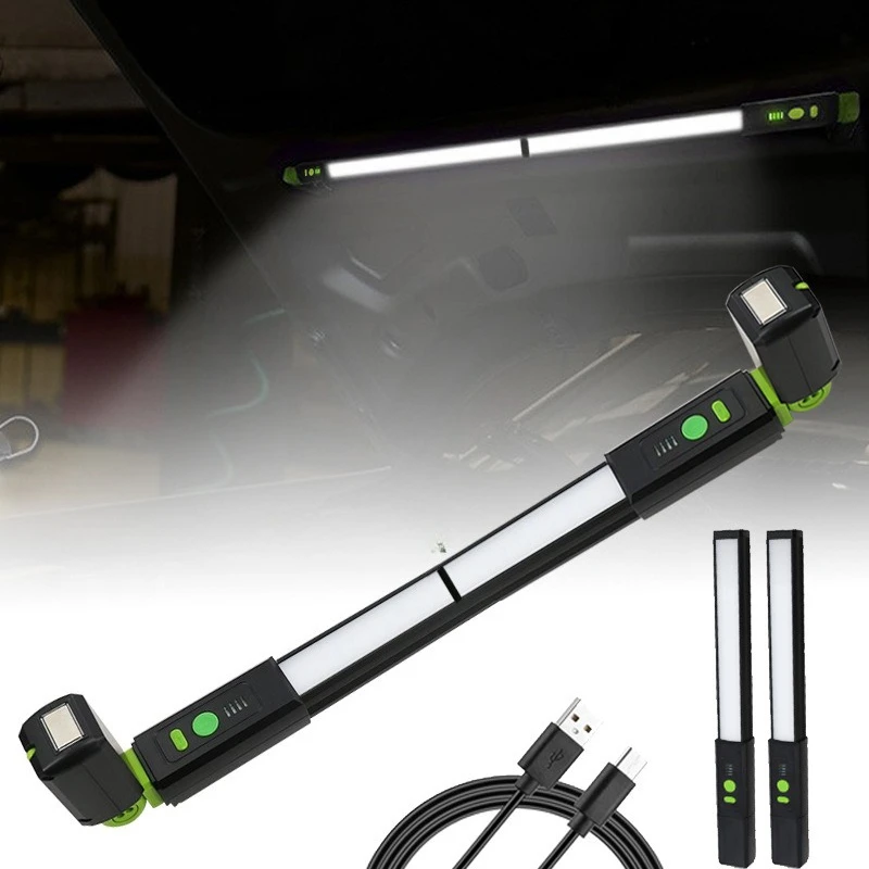 LED Work FlashLight, 1200LM High Bright Aluminum Long Strip Rechargeable Flashlight  Auto Hood Repair Inspection Lamp