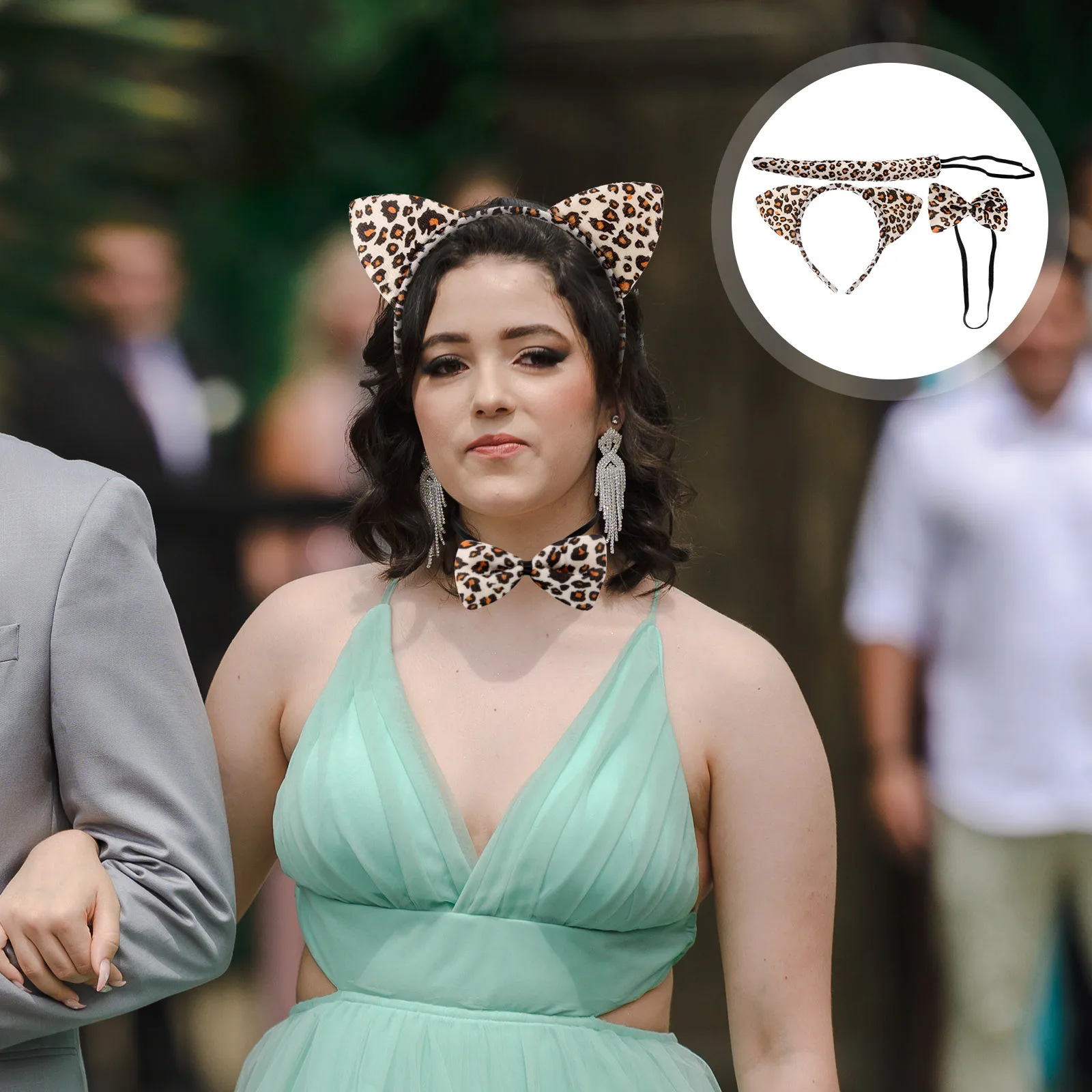 

6Pcs Cat Headband Tail Bow Tie Fancy Cosplay Costume Kit Cartoon Cat Accessories Halloween Party Kitten Cosplay Costume