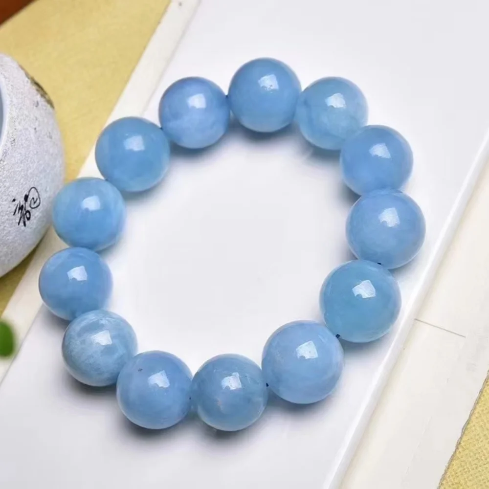 Aquamarine 18mm bead size bracelets fortune luck crystal home decoration spiritual healing crystal