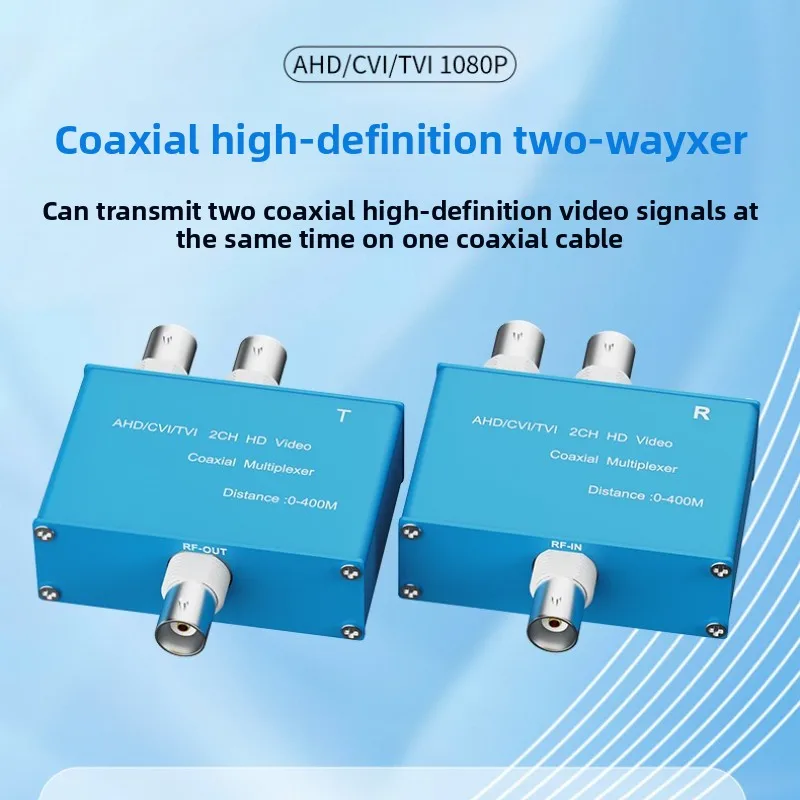 AHD CVITVI Signal Combiner 1080P HD Video Multiplexer for Dual Channel Surveillance