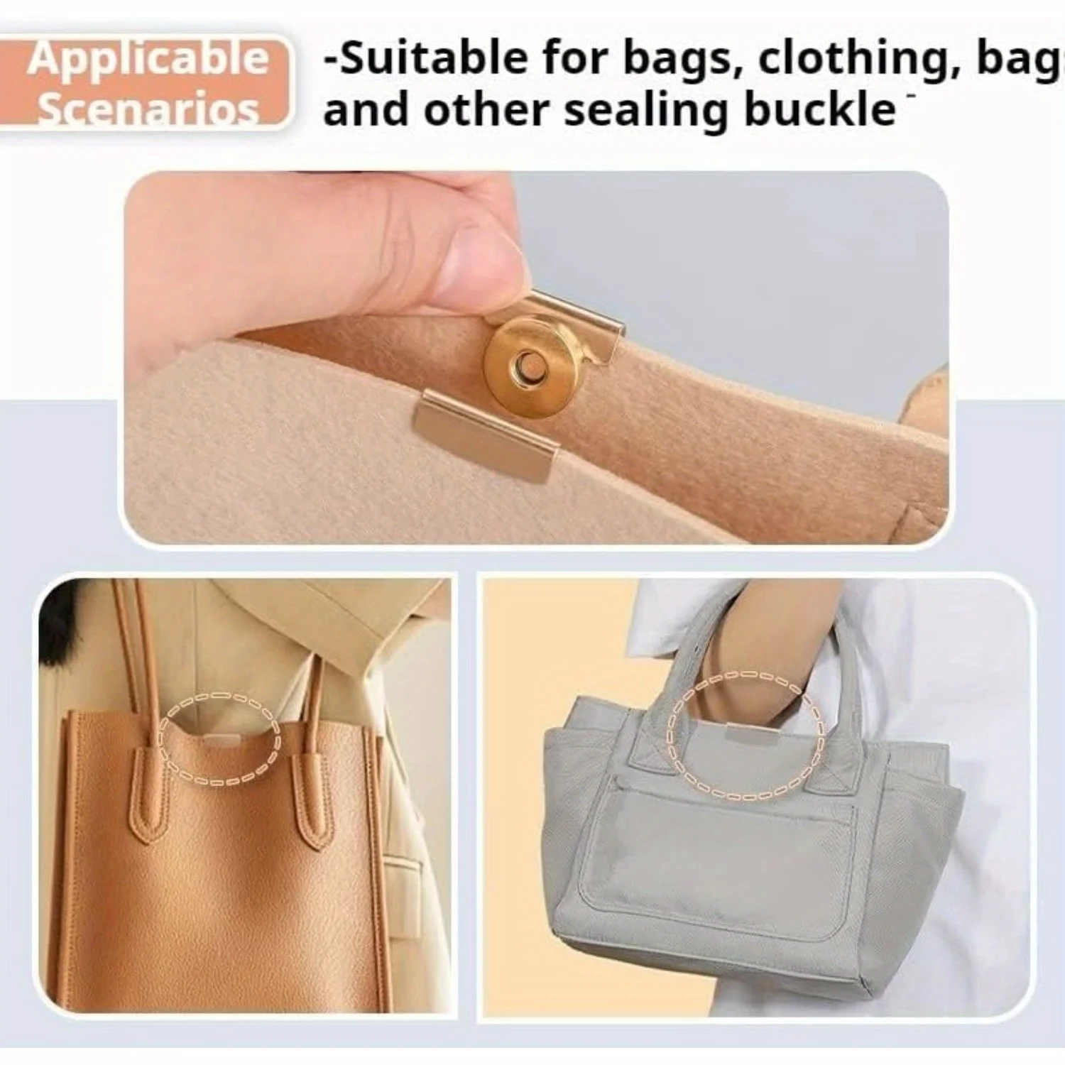 5 أزواج من الأزرار المفاجئة المعدنية بدون خياطة مشبك مغناطيسي لحقائب اليد والملابس والحرف اليدوية، مشبك بدون خياطة للمحفظة