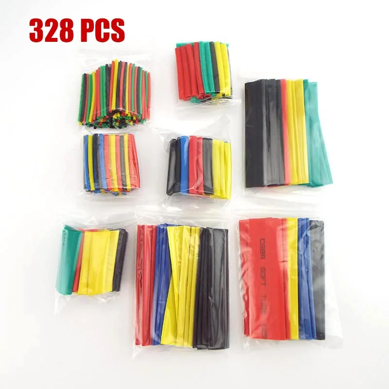 127/530 Pcs Black Heat Shrink Sleeving Tubing Tube connectors Assortment Kit Wrap Cable Electrical Connection Electrical Wire A4