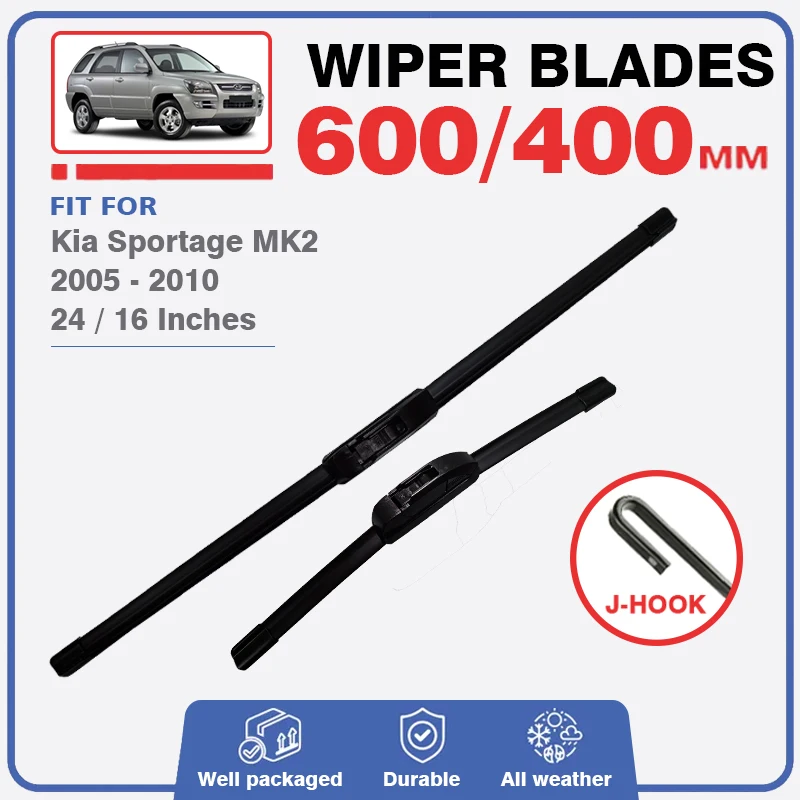 Front Wiper Blades Set For Kia Sportage KM JE MK2 2005 - 2010 Windshield Brushes Windscreen Car Accessories 2006 2007 2008 2009