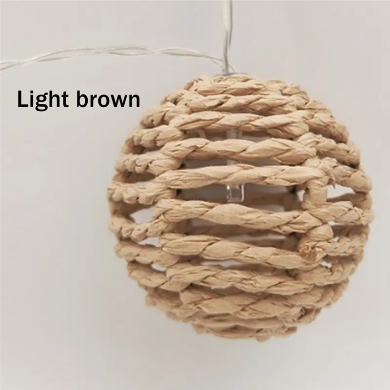 PREMIUM QUALITY 2.5M 10LED Paper Rattan Ball Light Decoration Christmas Festival Light String Light String Pendant Braided Light