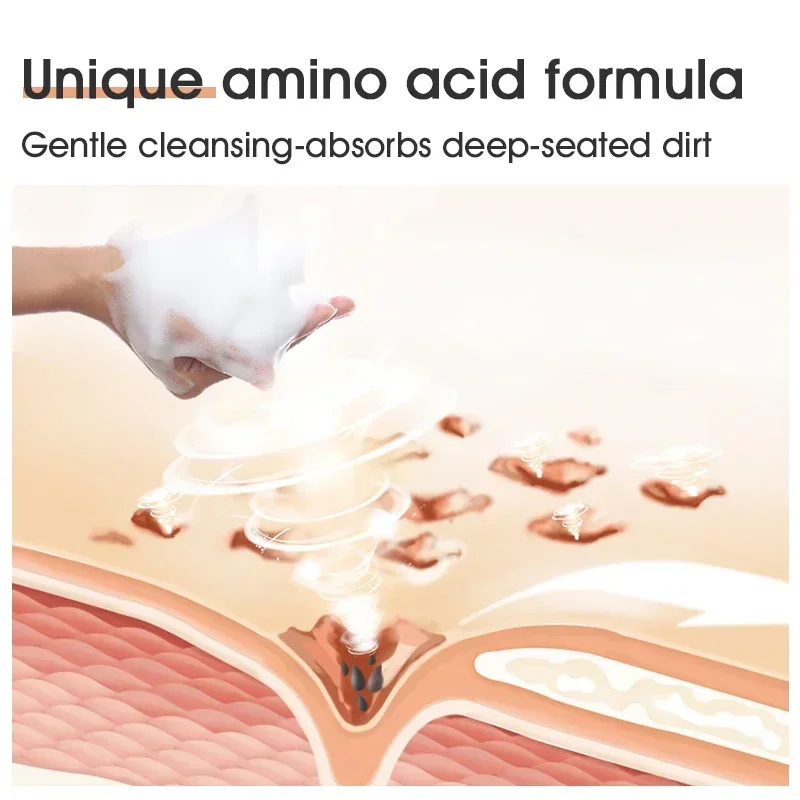 250g Face Wash Amino Acid Cleansing Moisturizing Facial Cleaner Oil Control Pore Shrinking Deep Clean Whitening Skin Care