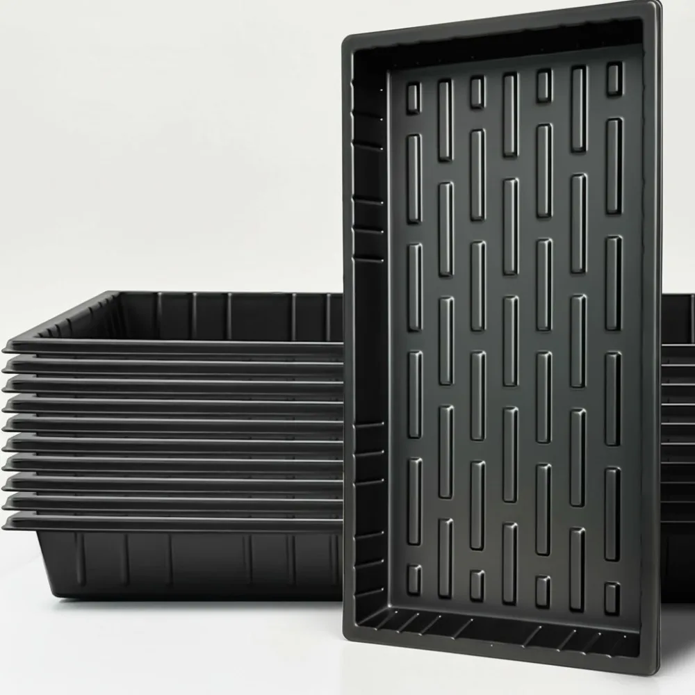 

Heavy Duty 1020 Plant Growing Trays, Seed Starter Flat for Microgreens & Hydroponics, 10 Pack Without Holes