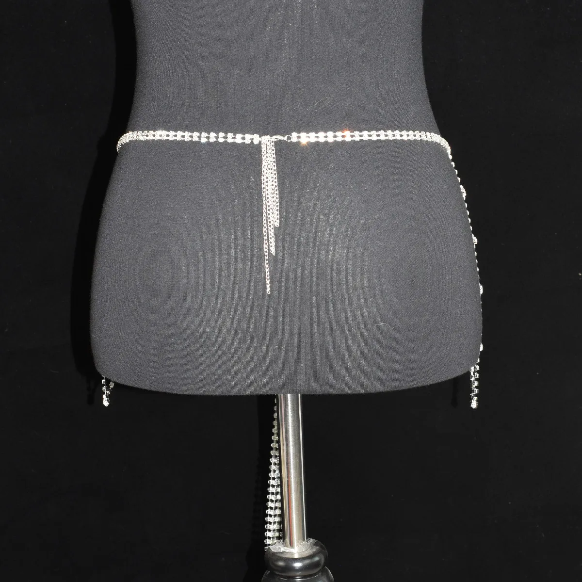 Festival Queen Women\'s Shiny Crystal Rhinestones Skirt Body  Jewelry Sexy Waist Chain Dress Birthday Party Nightclub Clothing