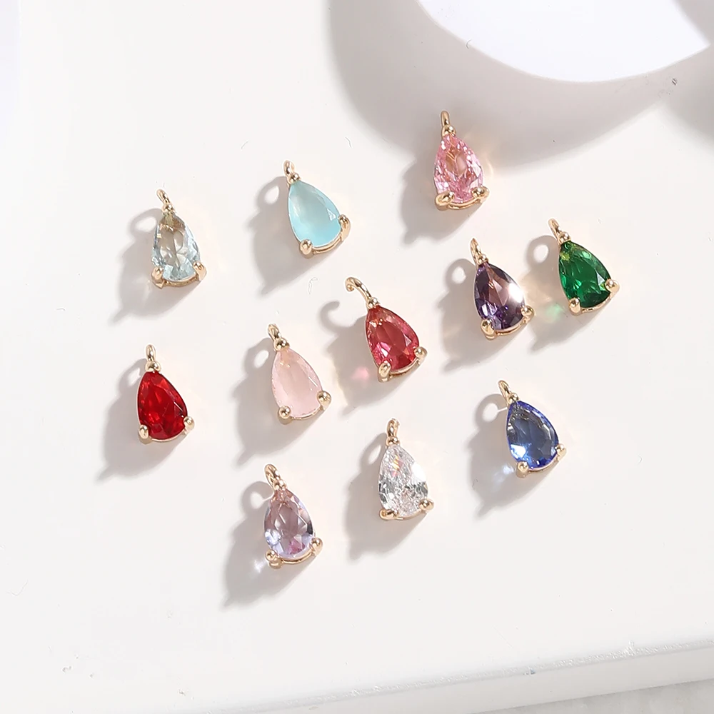 BenS Water drop charms for jewelry making multicolor crystal small pendants Accessories women DIY handmade Supply Wholesale P09