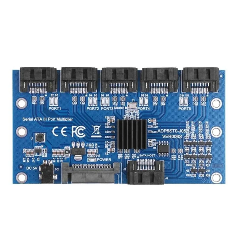 

News SATA 3.0 Expansion Card 1 To 5 Port Converter Expansion Card 6Gbps Motherboard Riser Card Hub Adapter