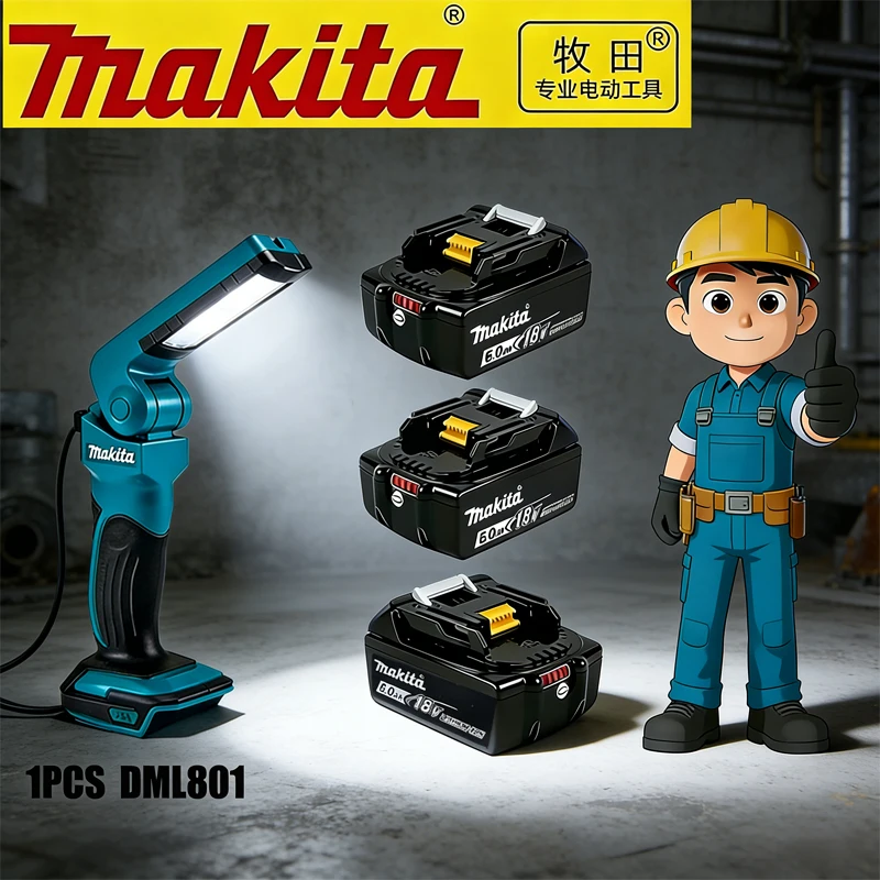 

Battery Makita DML80118V LXT rechargeable work light folding desk lamp LED flashlight is only used for tool lighting