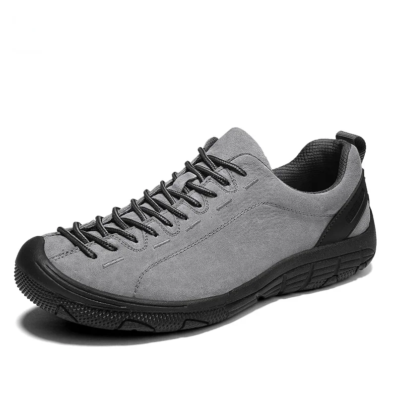 Brand Suede Men's Hiking Shoes Leather Outdoor Shoes High Quality Wear-resistant Men Trekking Walking Hunting Tactical Sneakers