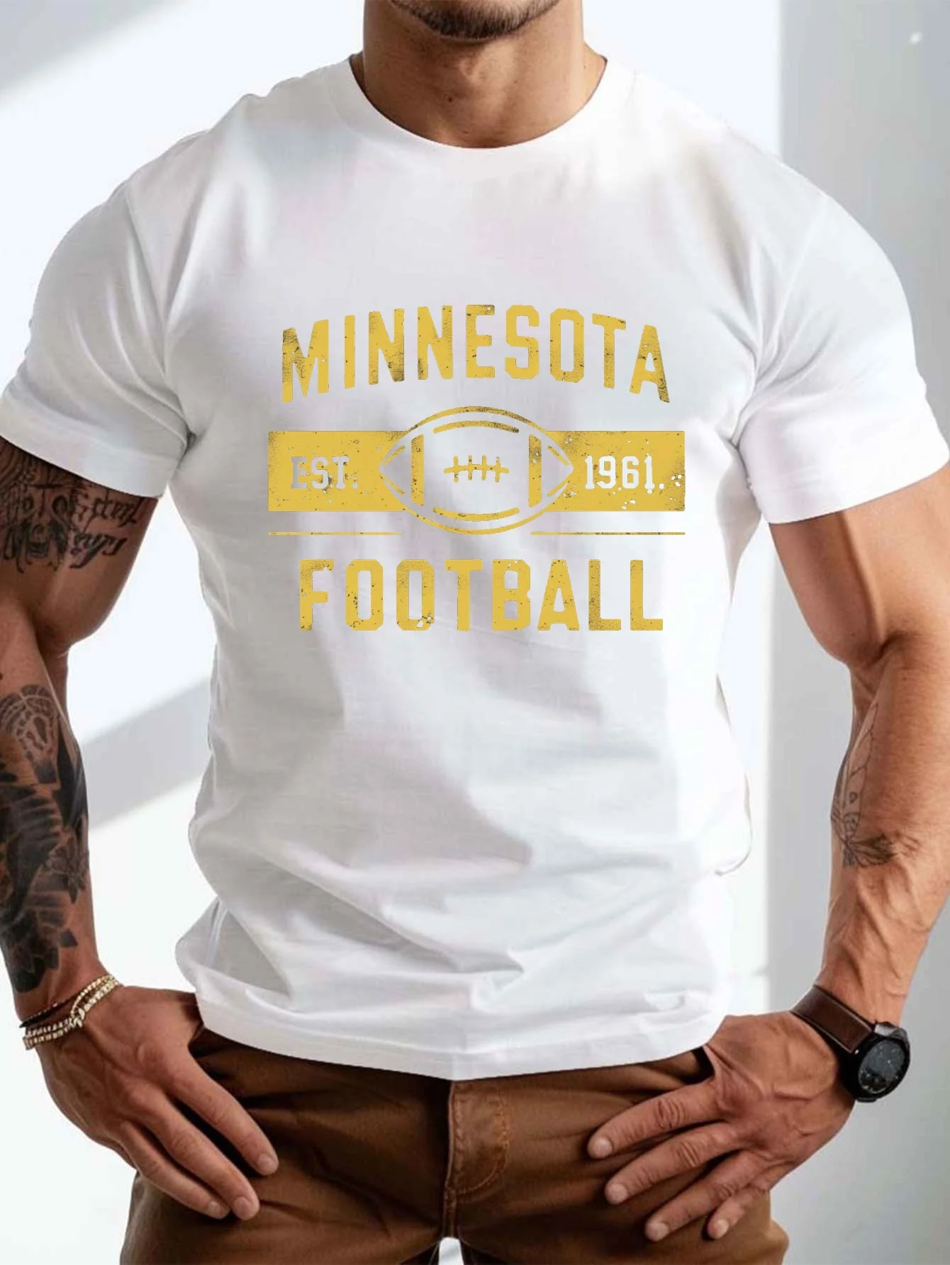 

New t-shirt-Minnesota Football Graphic Tee for Men - Plus Size,