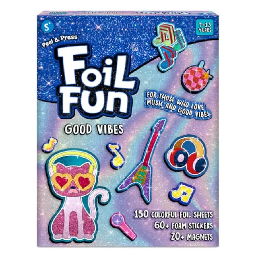 

Набор для творчества Foil Fun - 20+ магнитов из фольги для самостоятельного изготовления, без беспорядка, 60+ пенопластовых наклеек, креативная деятельность для подростков и взрослых, возраст 7-13 лет, G