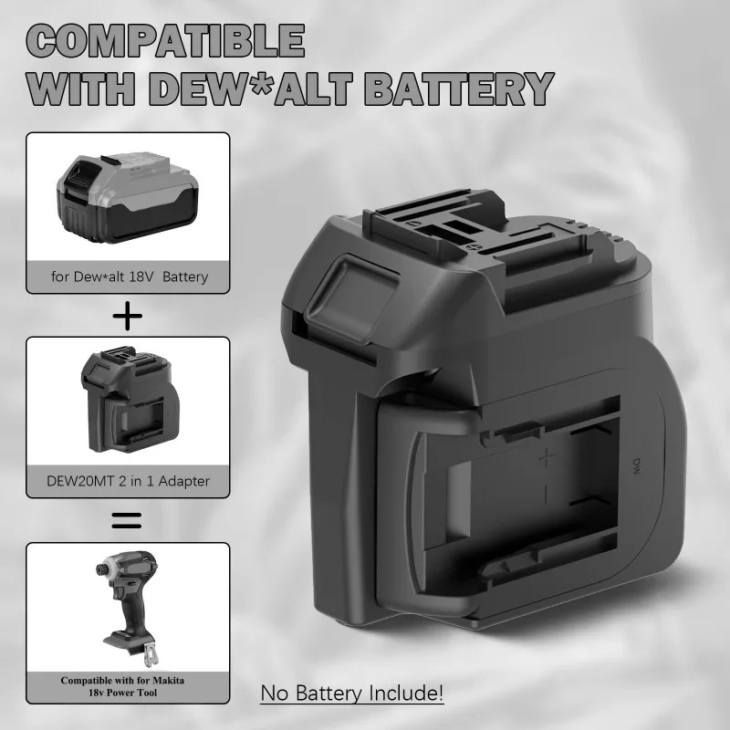 HAKSINKY DW20MT 2 in 1 Battery Adapter for 2 Packs for DL 20V Lithium Batteries Converts To for Makita 18V Battery Power Tools