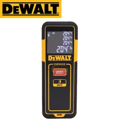 DEWALT DW065E 20M Laser Distance Measurer Black Back Lit LCD Screen Indoor Outdoors Portable Over Up To 65 Feet Range Finder