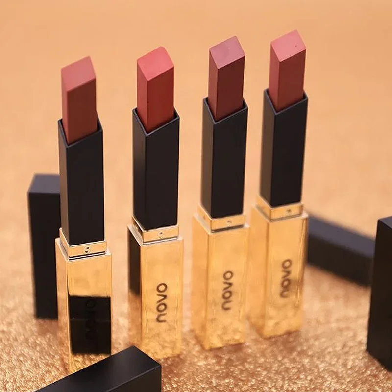 Makeups NOVO Mist Velvet Thin Tube Small Gold Bar Lipstick Moisturizing Lasting Matte Lip Gloss Wholesale Korean Cheap Cosmetics