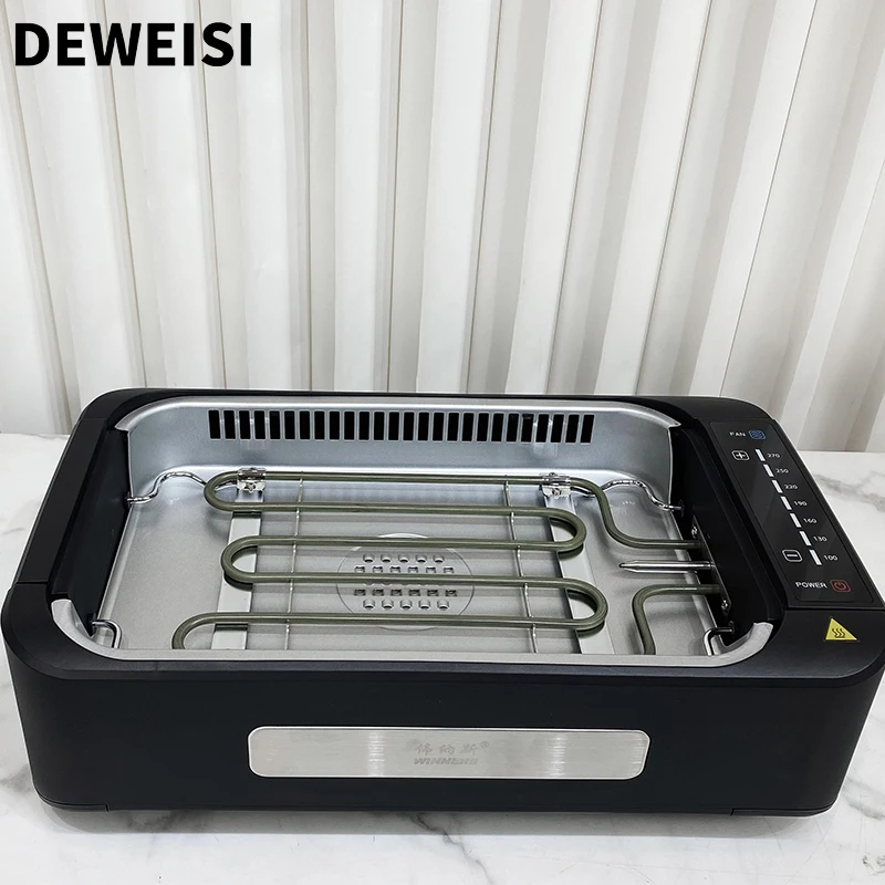 DEWEISI-parrilla eléctrica coreana sin humo, máquina de barbacoa casera, parrilla interior con Panel Digital, utensilios de cocina para acampar al aire libre