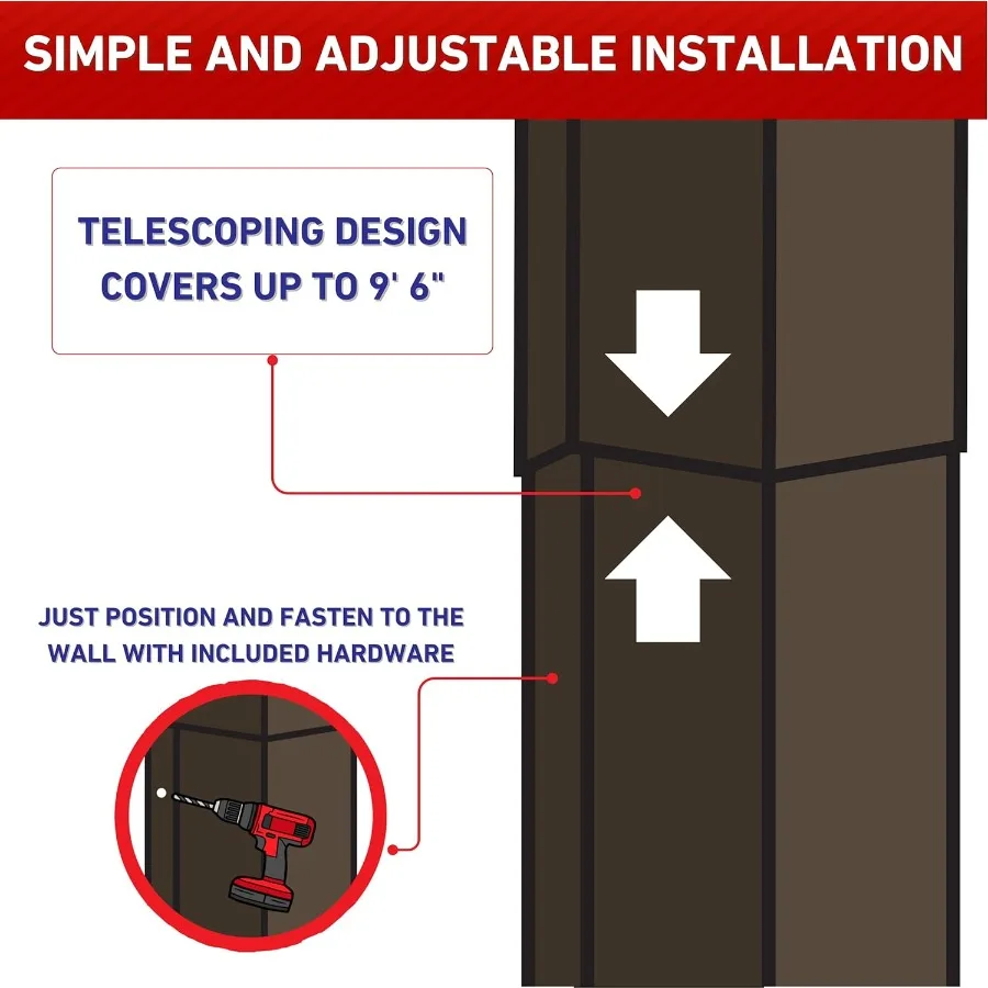 EAGLE 1 Juego de cubierta de línea metálica para bomba de calor de aire acondicionado central y mini dividido, varios tamaños y colores (6x4 blanco)