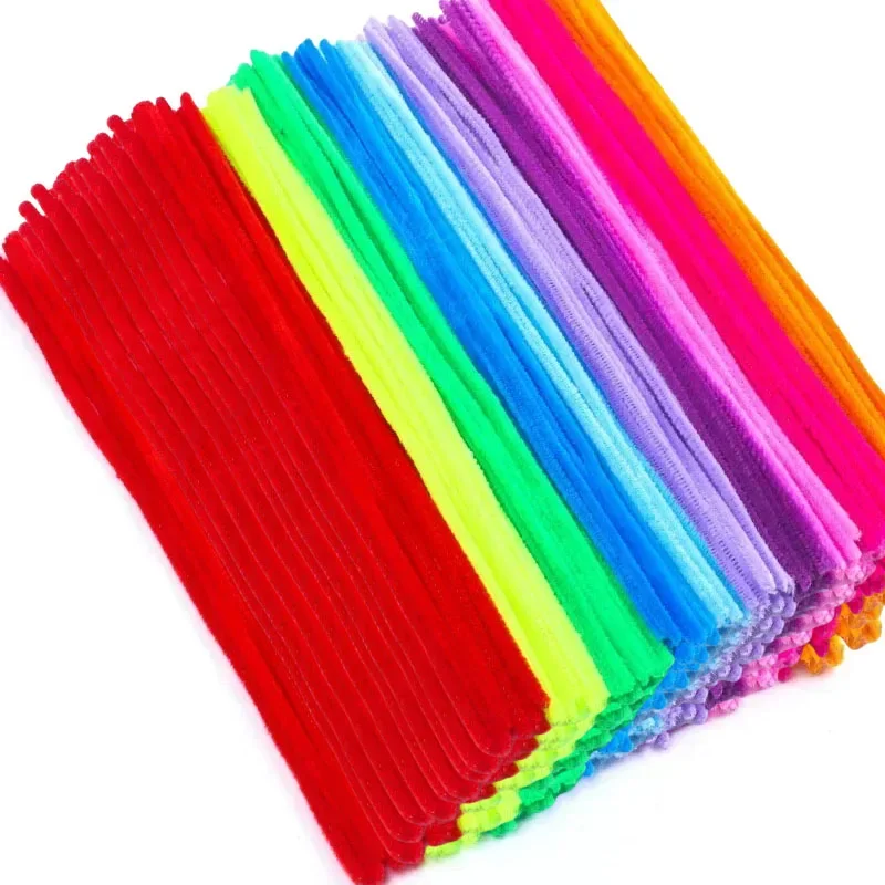 Großhandel Bunte Große Pfeifenreiniger für Bastelarbeiten DIY Plüsch-Stiele Kreatives Hobby Chenille-Stiele 500-1000 Stück